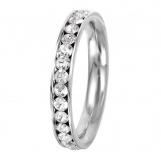 Stainless Steel April Clear Birthstone Stackable Eternity Ring